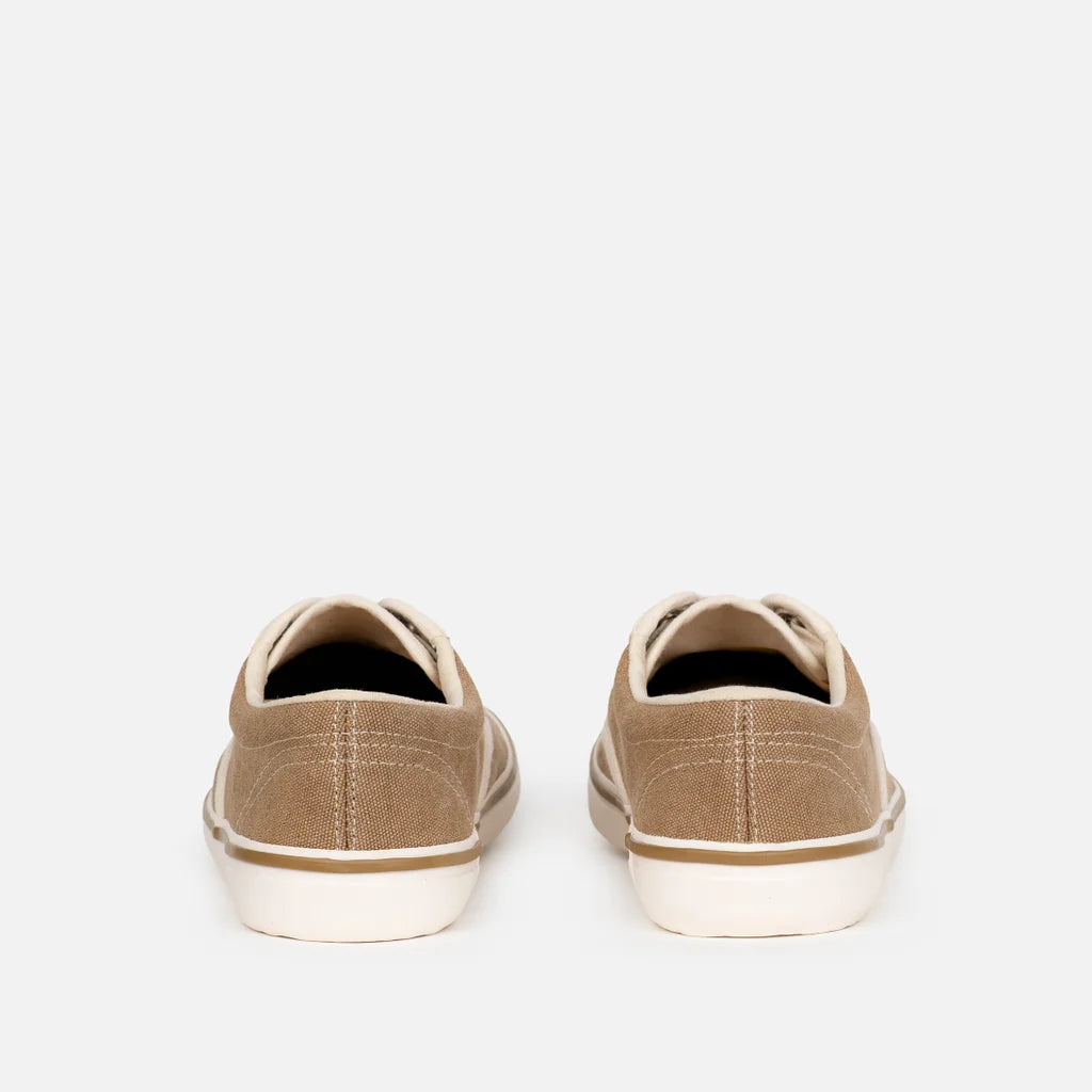 Bohempia Korin Sand Beige - Zapatillas de lona barefoot retro beige
