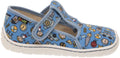 Fare Bare Slippers Light Blue - Zapatillas de casa barefoot infantiles azules con estampado de dibujitos