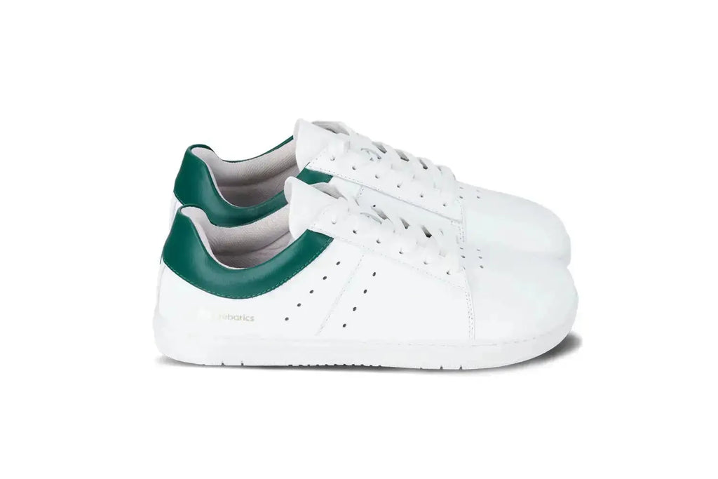 Barebarics - Enigma White & Dark Green - Zapatillas barefoot unisex blanco y verde