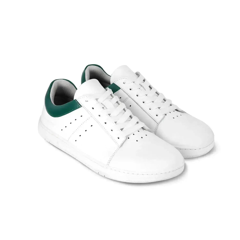 Barebarics - Enigma White & Dark Green - Zapatillas barefoot unisex blanco y verde