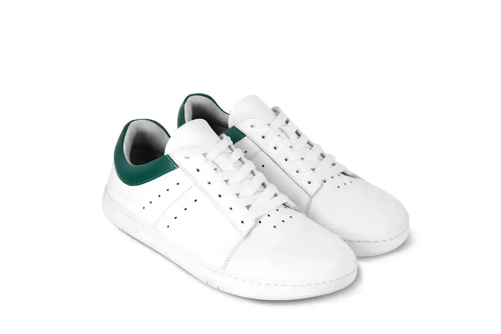 Barebarics - Enigma White & Dark Green - Zapatillas barefoot unisex blanco y verde
