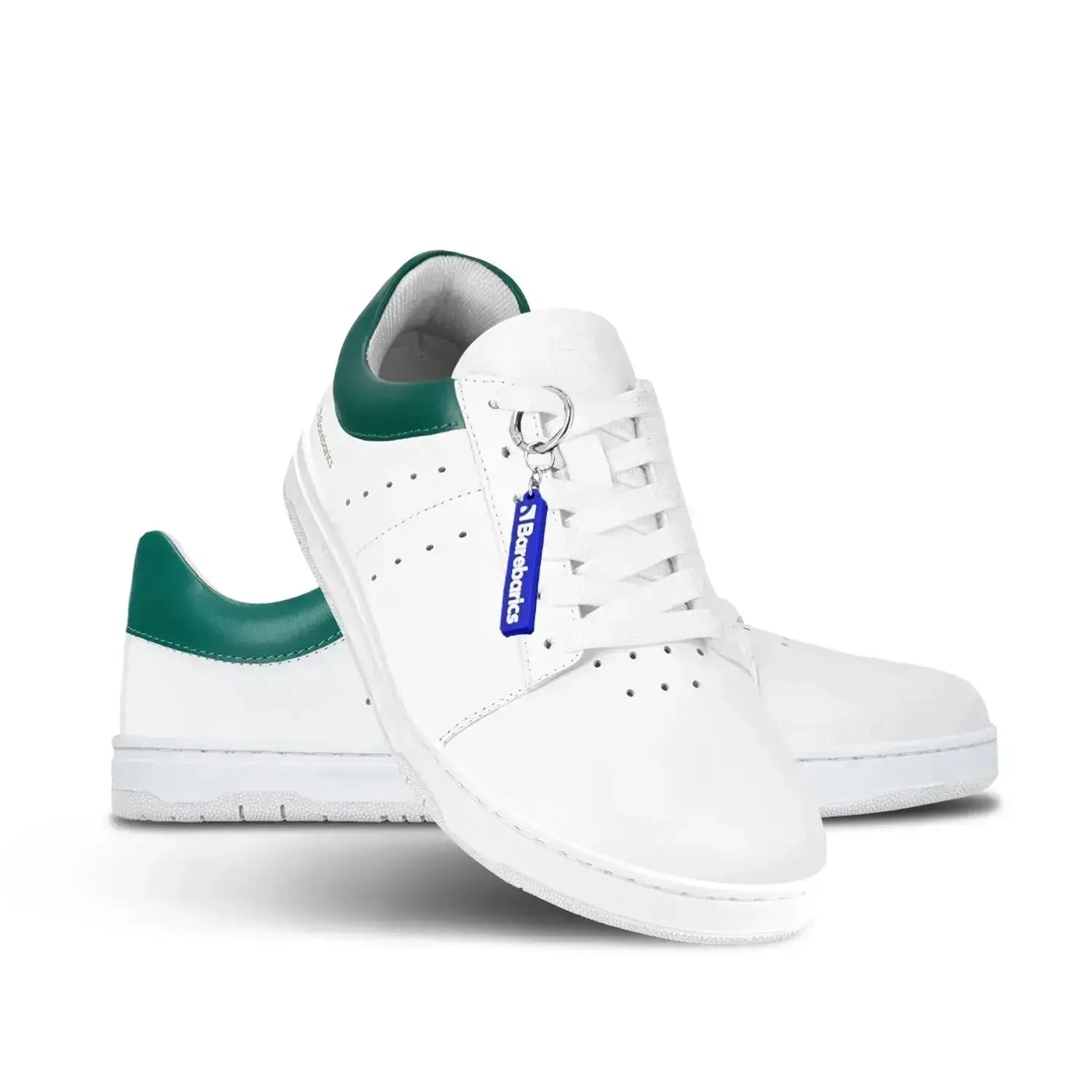 Barebarics - Enigma White & Dark Green - Zapatillas barefoot unisex blanco y verde