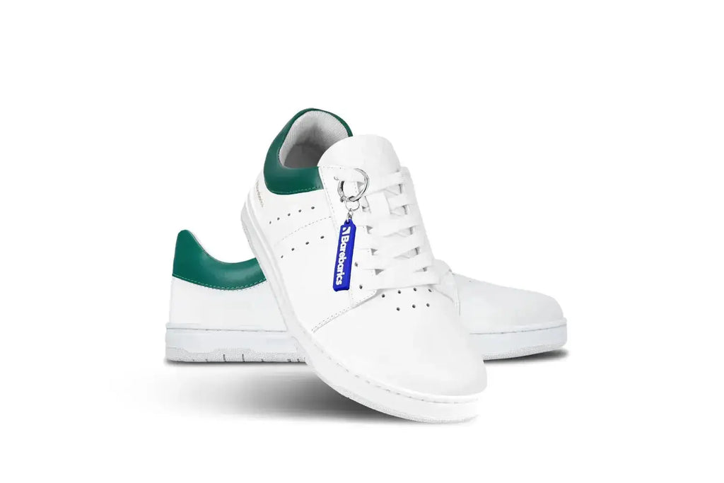 Barebarics - Enigma White & Dark Green - Zapatillas barefoot unisex blanco y verde