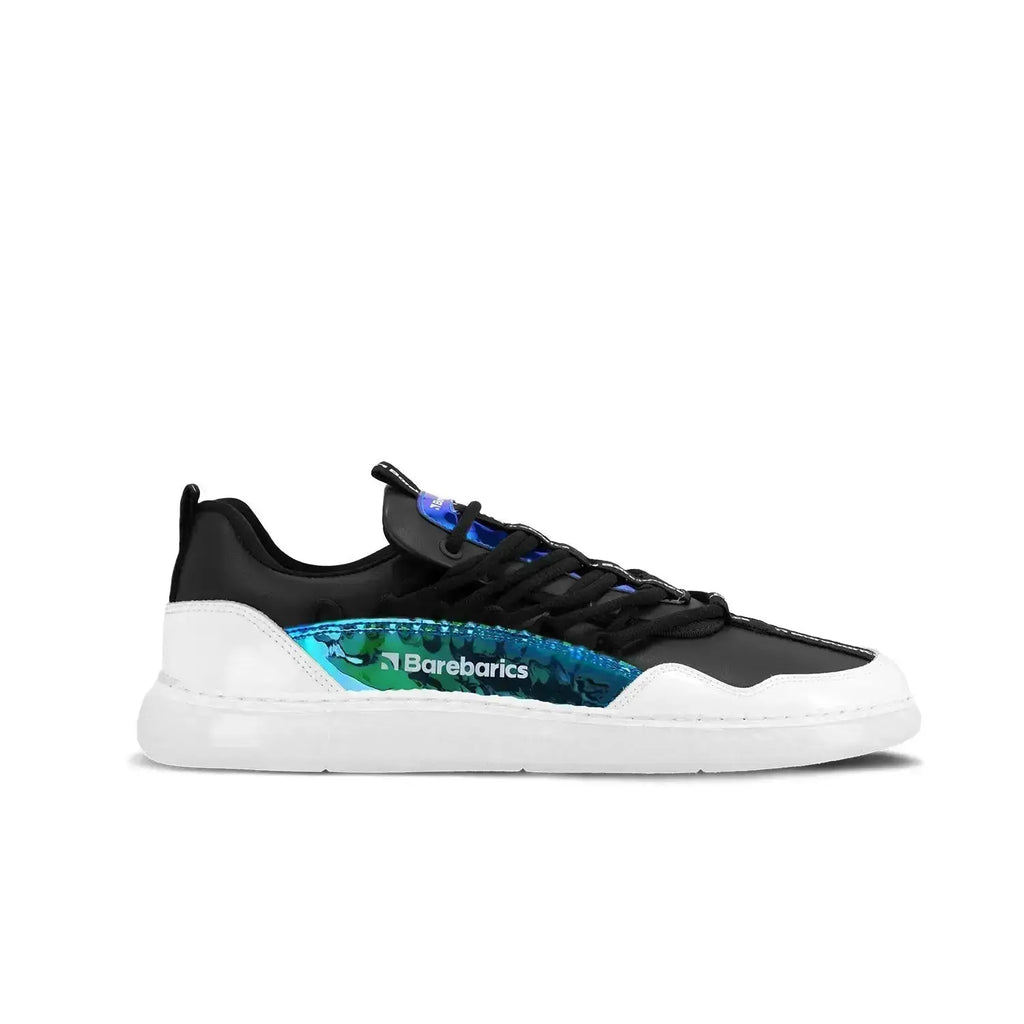 Barebarics - Futura Iridescent Black - Zapatillas barefoot unisex negro y blanco