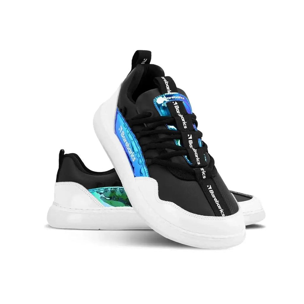 Barebarics - Futura Iridescent Black - Zapatillas barefoot unisex negro y blanco