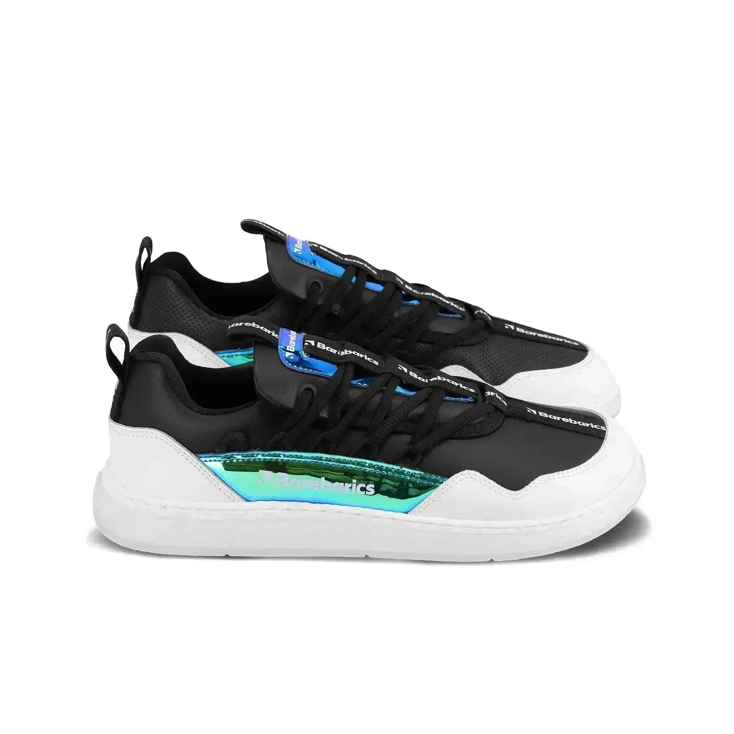 Barebarics - Futura Iridescent Black - Zapatillas barefoot unisex negro y blanco