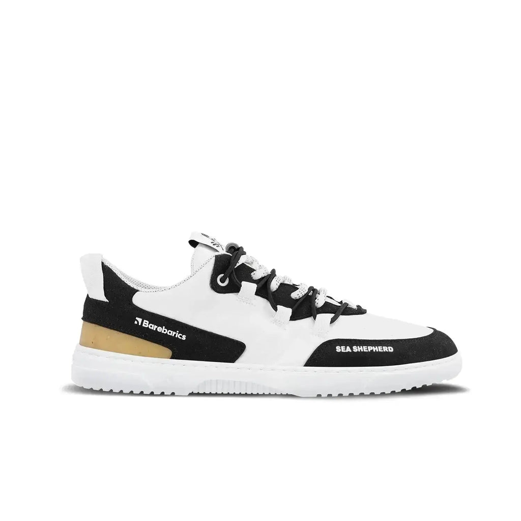 Barebarics - Revive X Sea Shepherd Orca - Zapatillas barefoot unisex blanco y negro