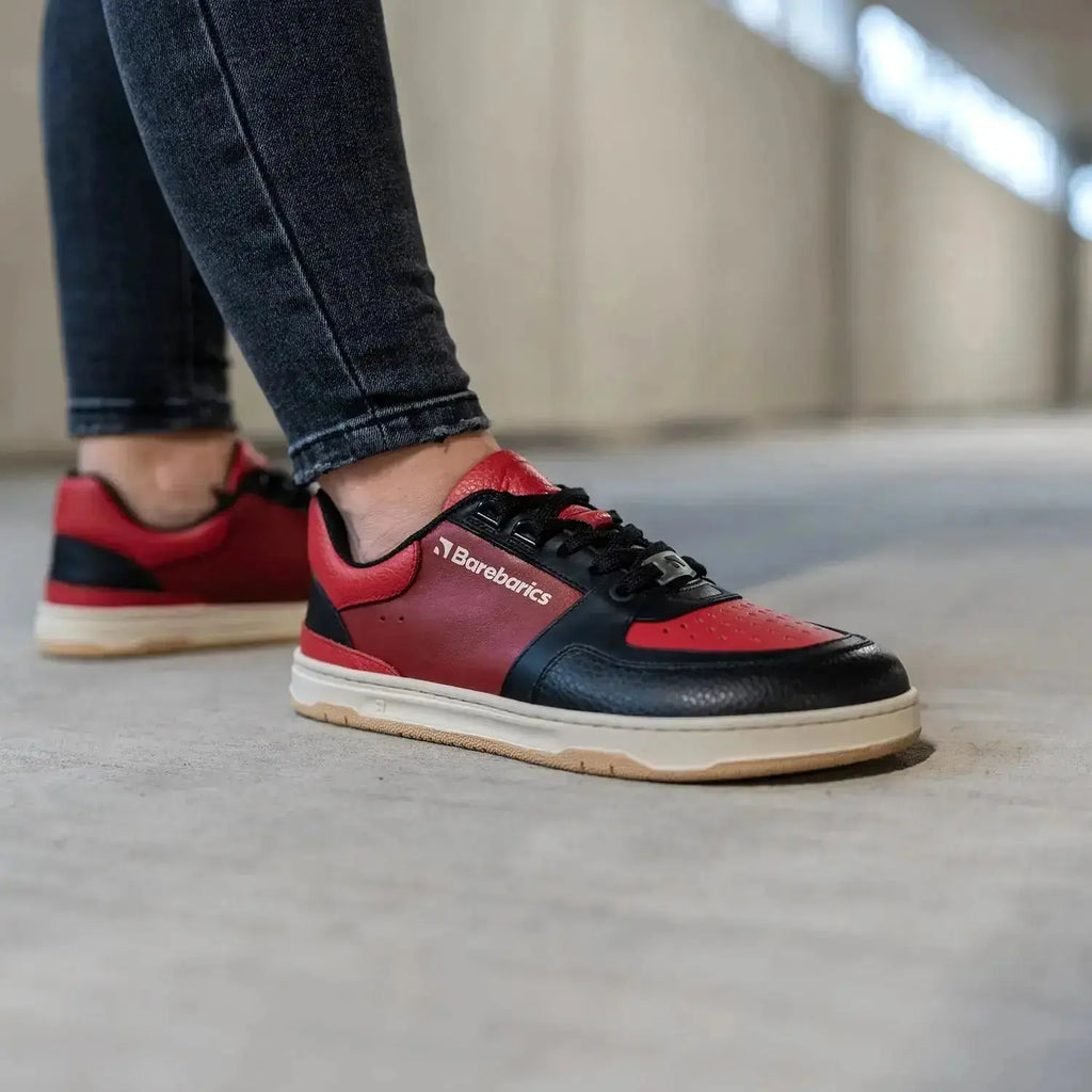 Barebarics - Wave Black & Red - Zapatillas barefoot unisex negro y rojo