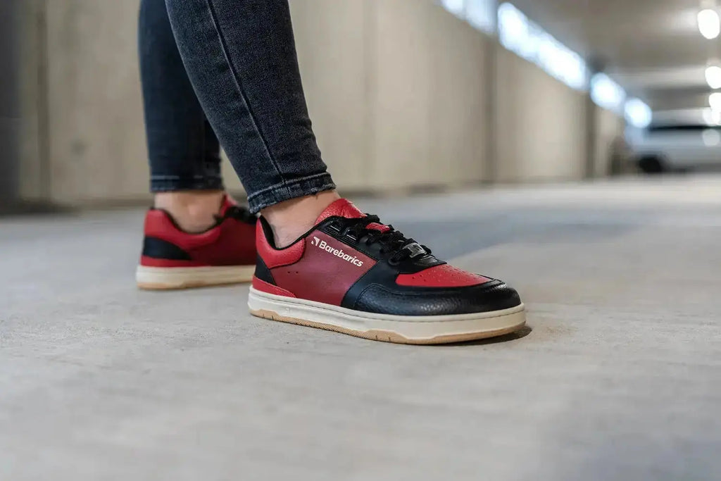 Barebarics - Wave Black & Red - Zapatillas barefoot unisex negro y rojo