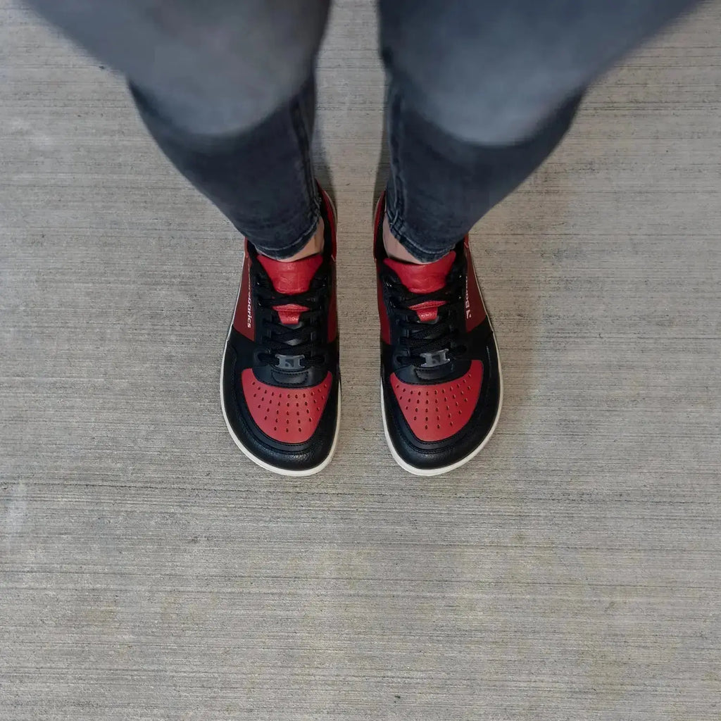 Barebarics - Wave Black & Red - Zapatillas barefoot unisex negro y rojo