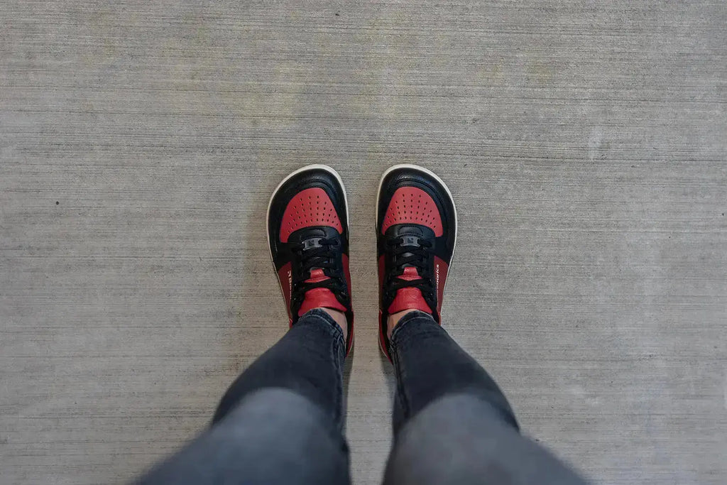 Barebarics - Wave Black & Red - Zapatillas barefoot unisex negro y rojo
