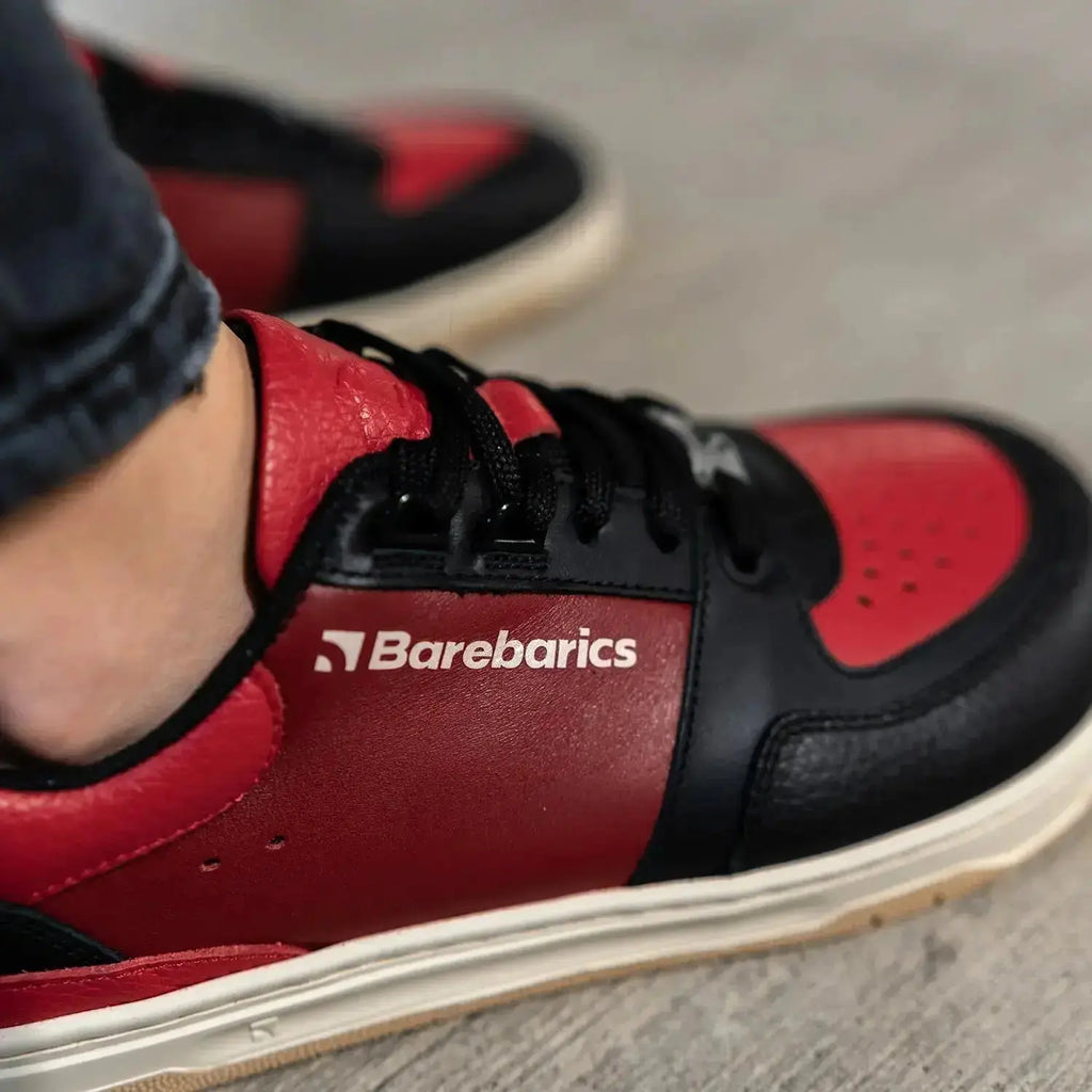 Barebarics - Wave Black & Red - Zapatillas barefoot unisex negro y rojo