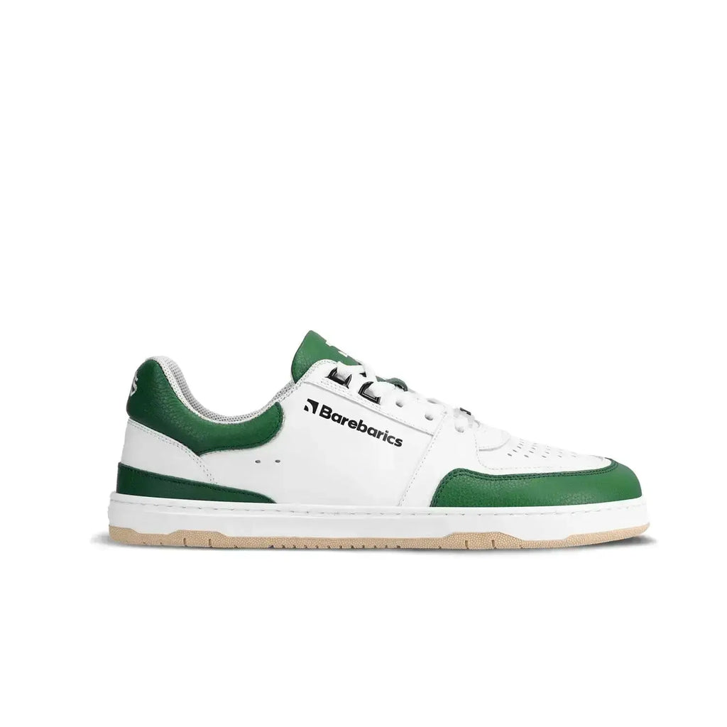 Barebarics - Wave White & Dark Green - Zapatillas barefoot unisex blanco y verde