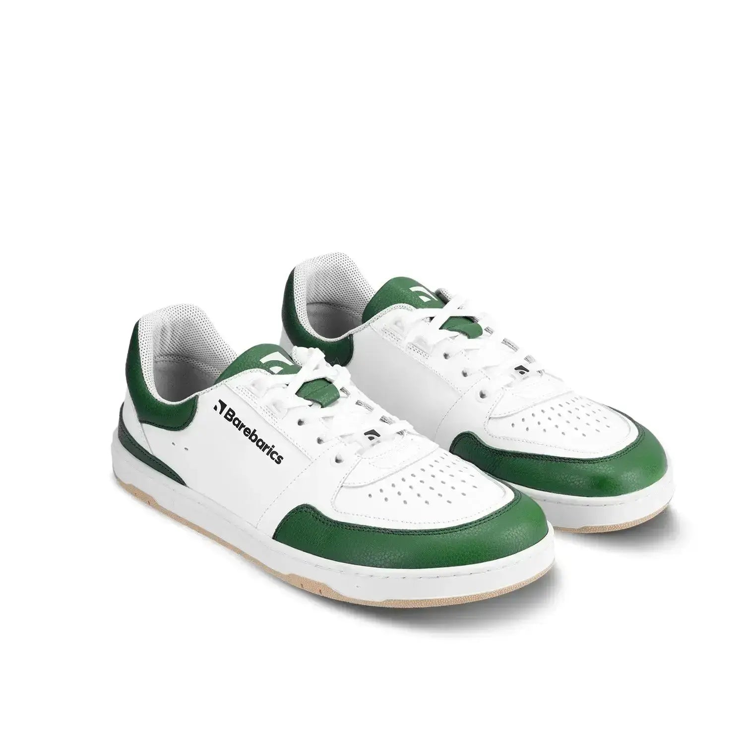 Barebarics - Wave White & Dark Green - Zapatillas barefoot unisex blanco y verde