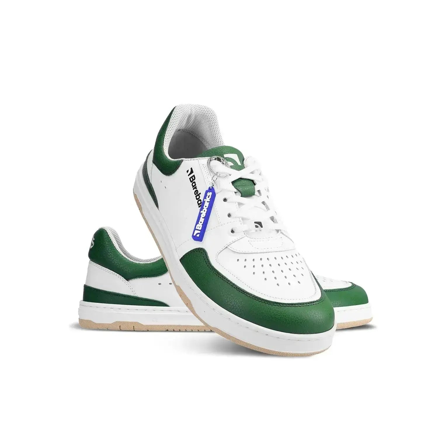 Barebarics - Wave White & Dark Green - Zapatillas barefoot unisex blanco y verde