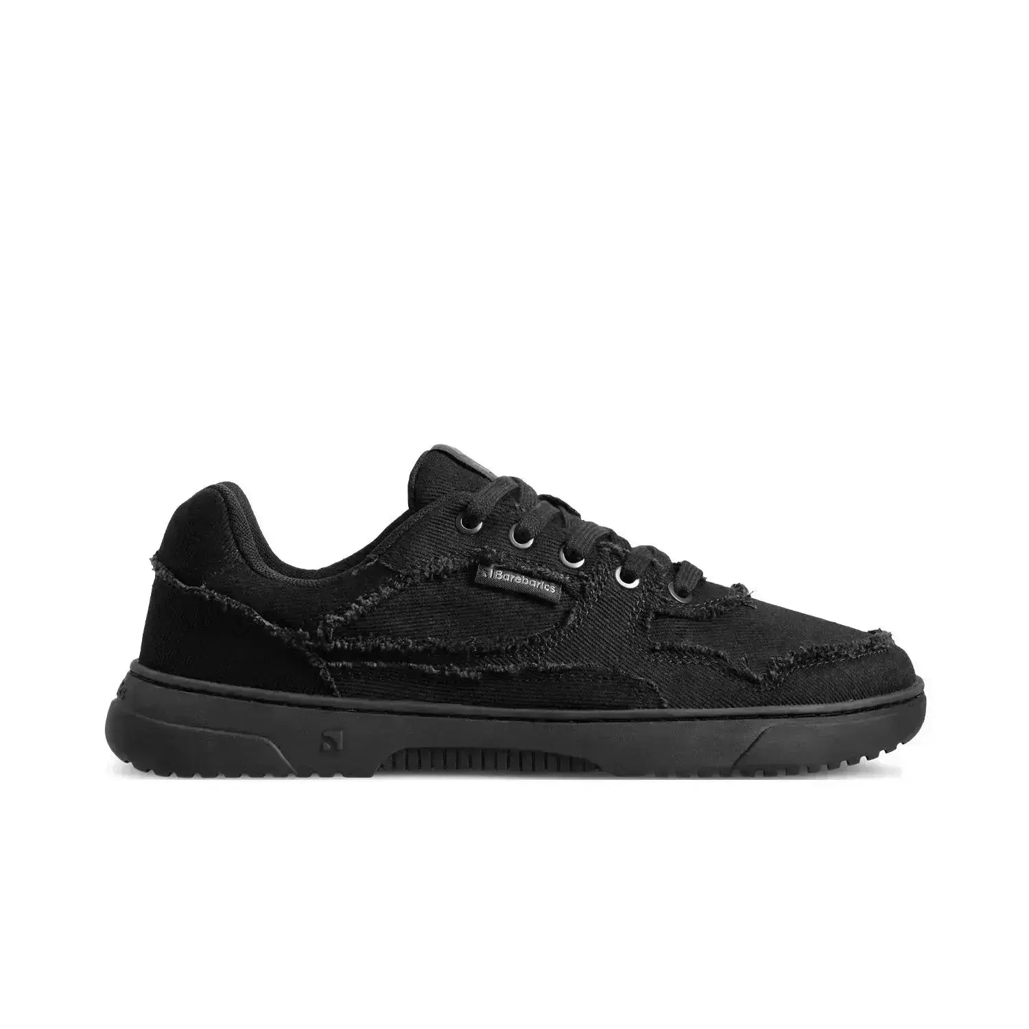 Barebarics - Zing All Black Denim - Zapatillas barefoot unisex negras de tela vaquera