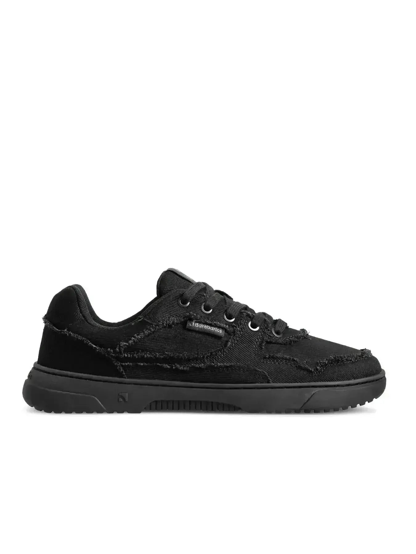 Barebarics - Zing All Black Denim - Zapatillas barefoot unisex negras de tela vaquera