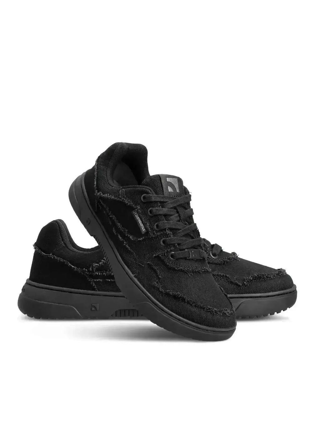 Barebarics - Zing All Black Denim - Zapatillas barefoot unisex negras de tela vaquera