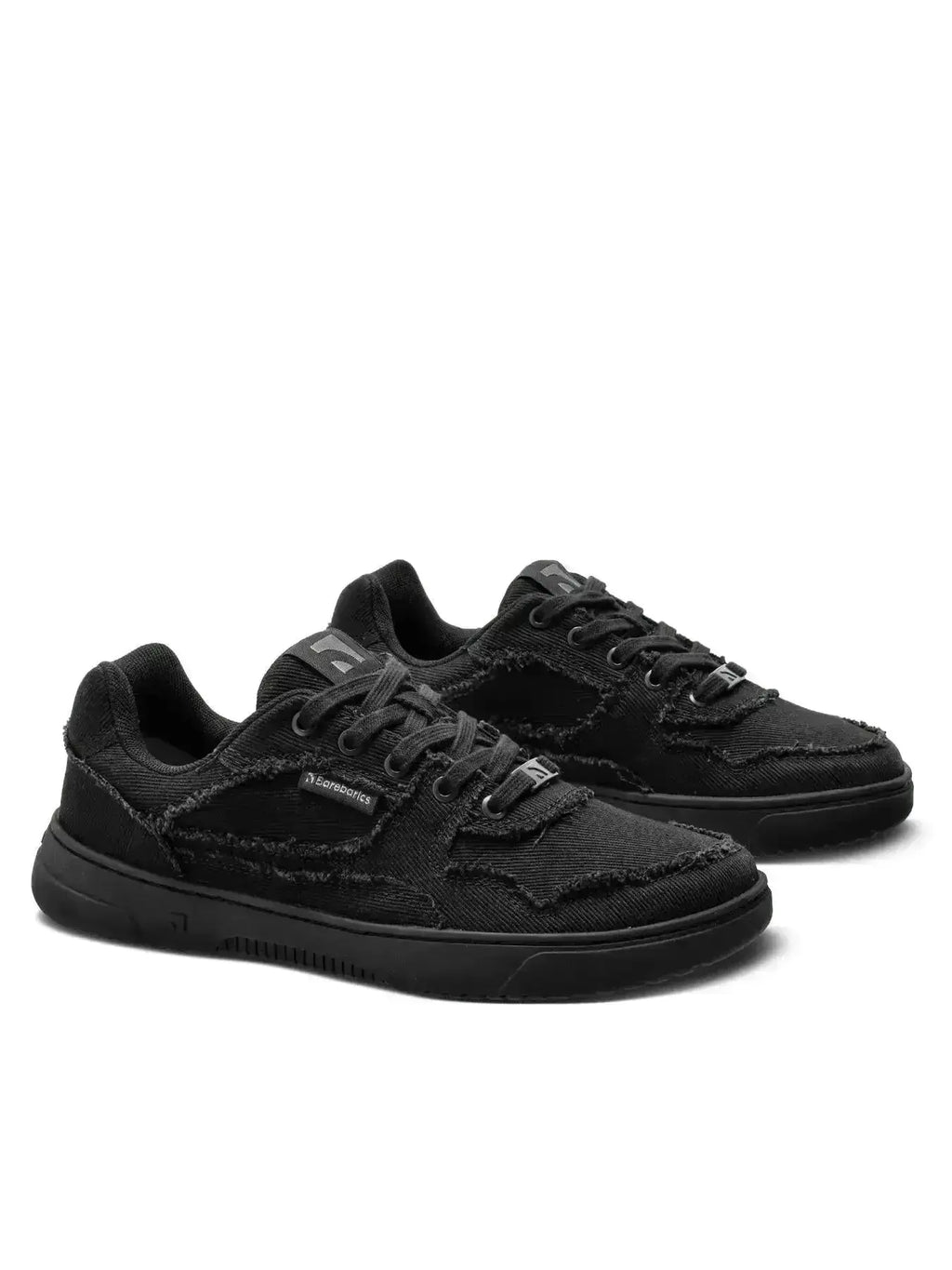 Barebarics - Zing All Black Denim - Zapatillas barefoot unisex negras de tela vaquera