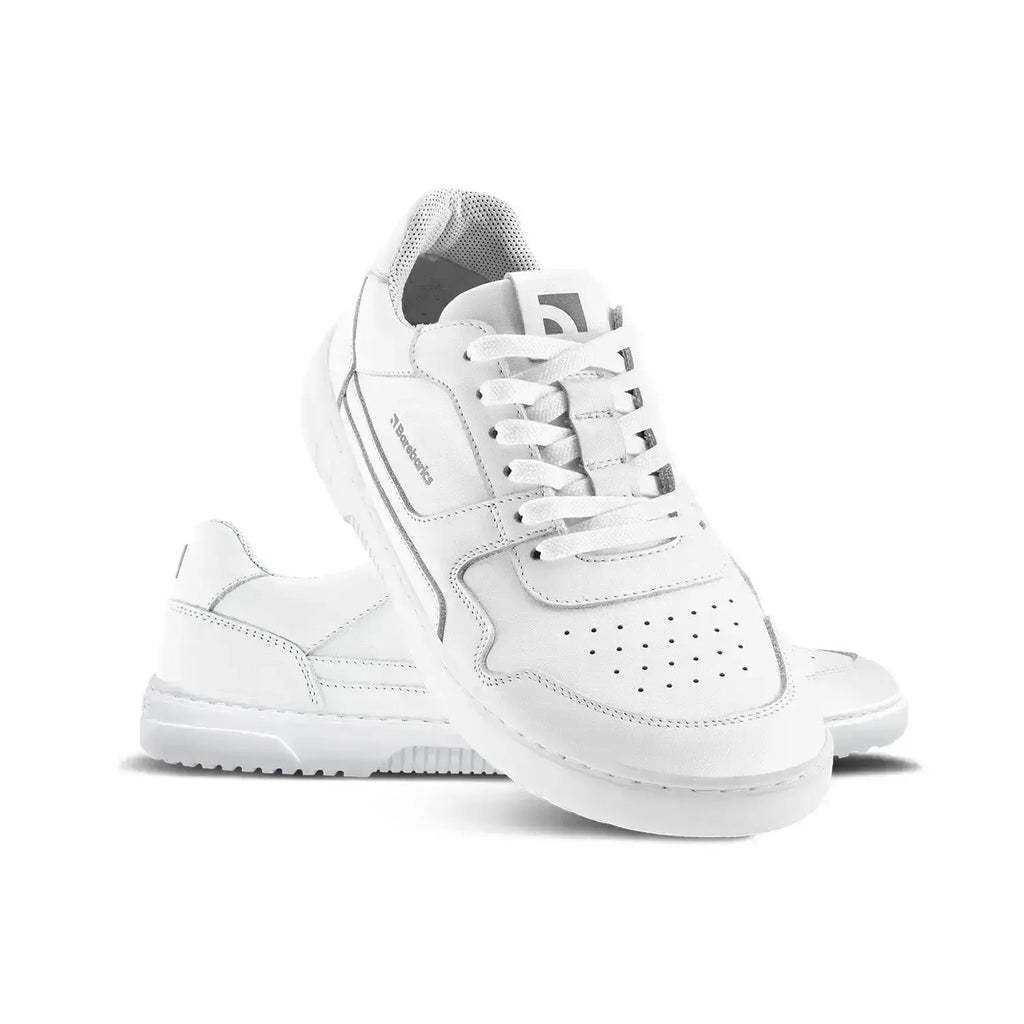 Barebarics - Zing All White Leather - Zapatillas barefoot unisex blancas