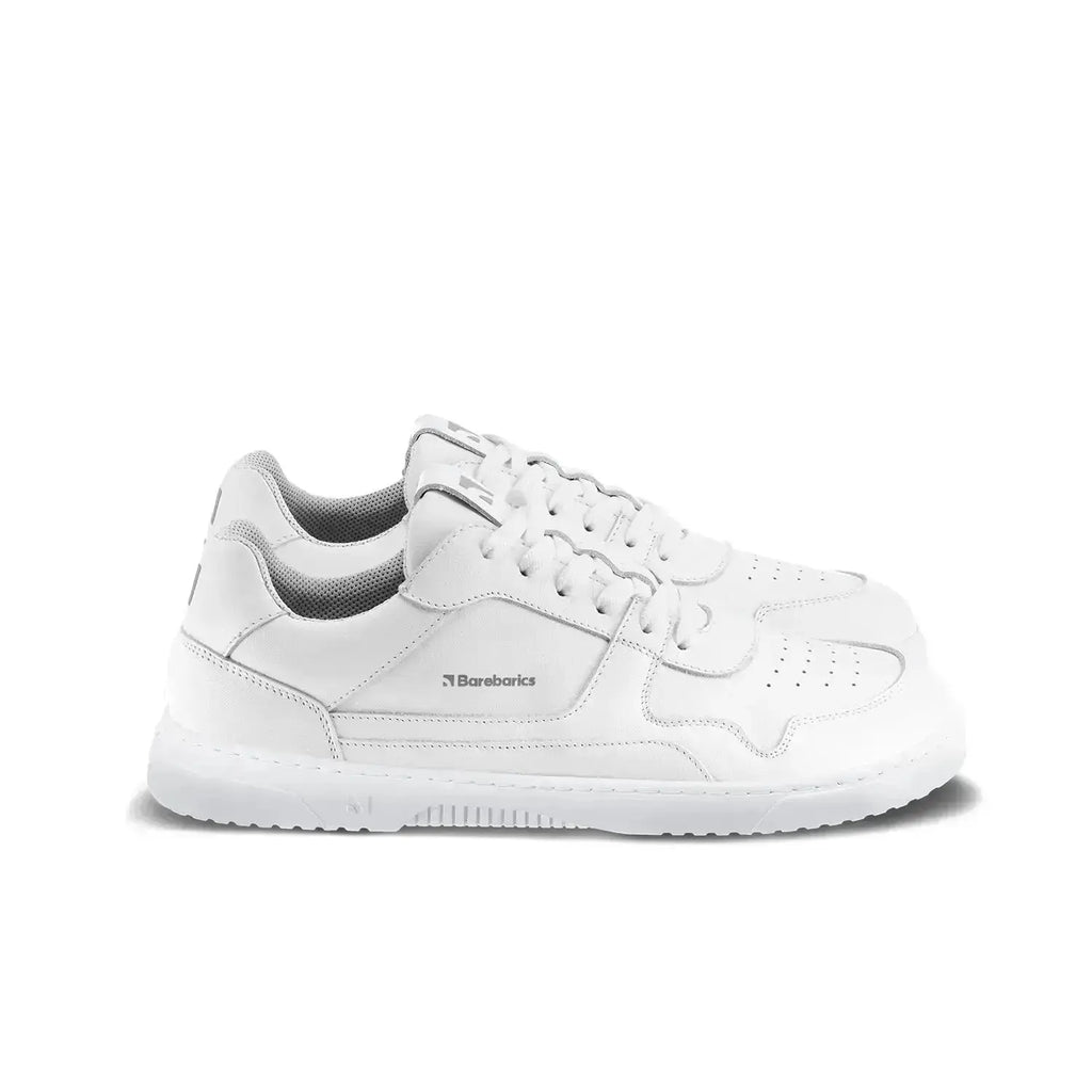 Barebarics - Zing All White Leather - Zapatillas barefoot unisex blancas