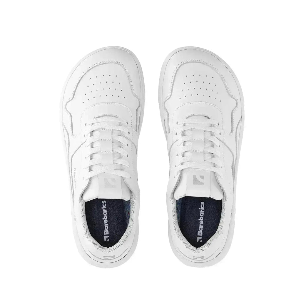 Barebarics - Zing All White Leather - Zapatillas barefoot unisex blancas