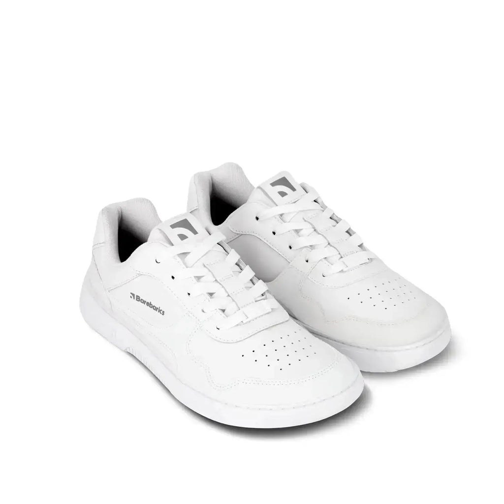 Barebarics - Zing All White Leather - Zapatillas barefoot unisex blancas