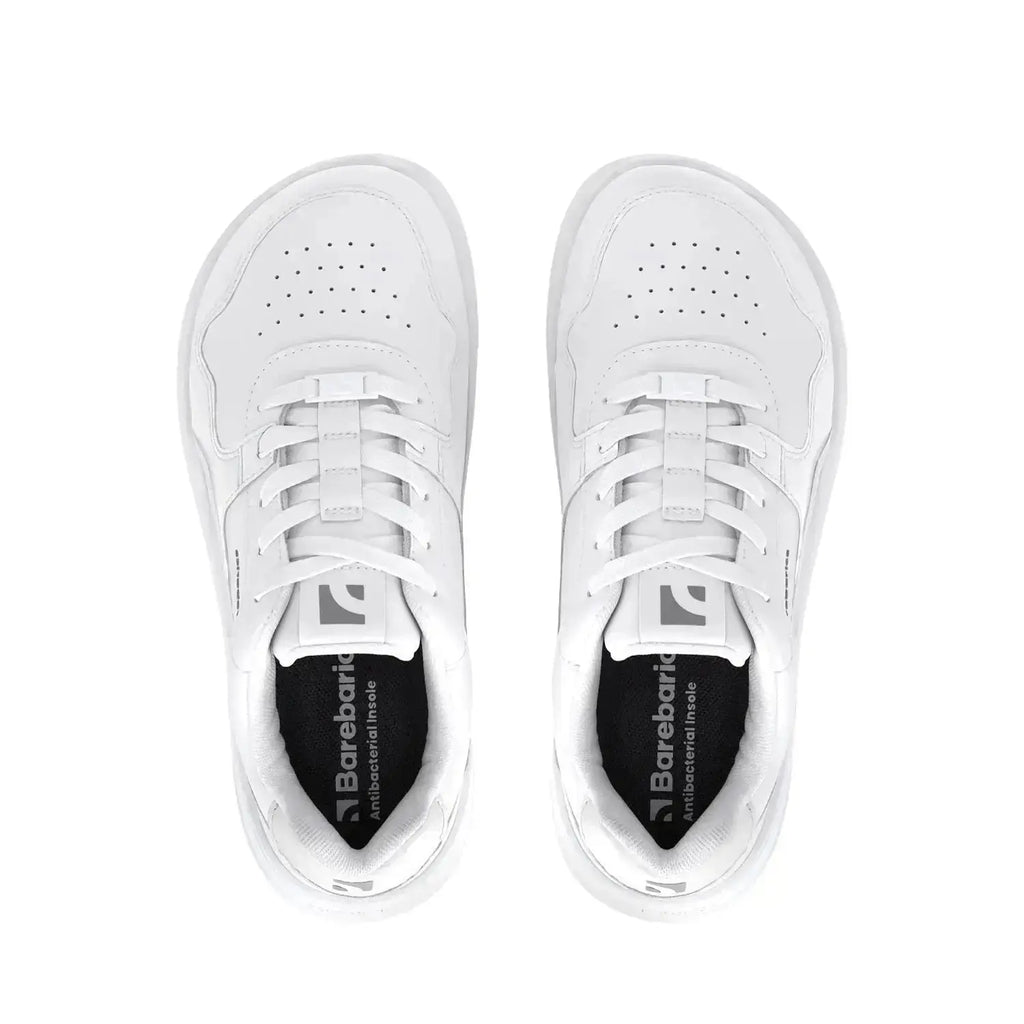Barebarics - Zing All White Leather - Zapatillas barefoot unisex blancas