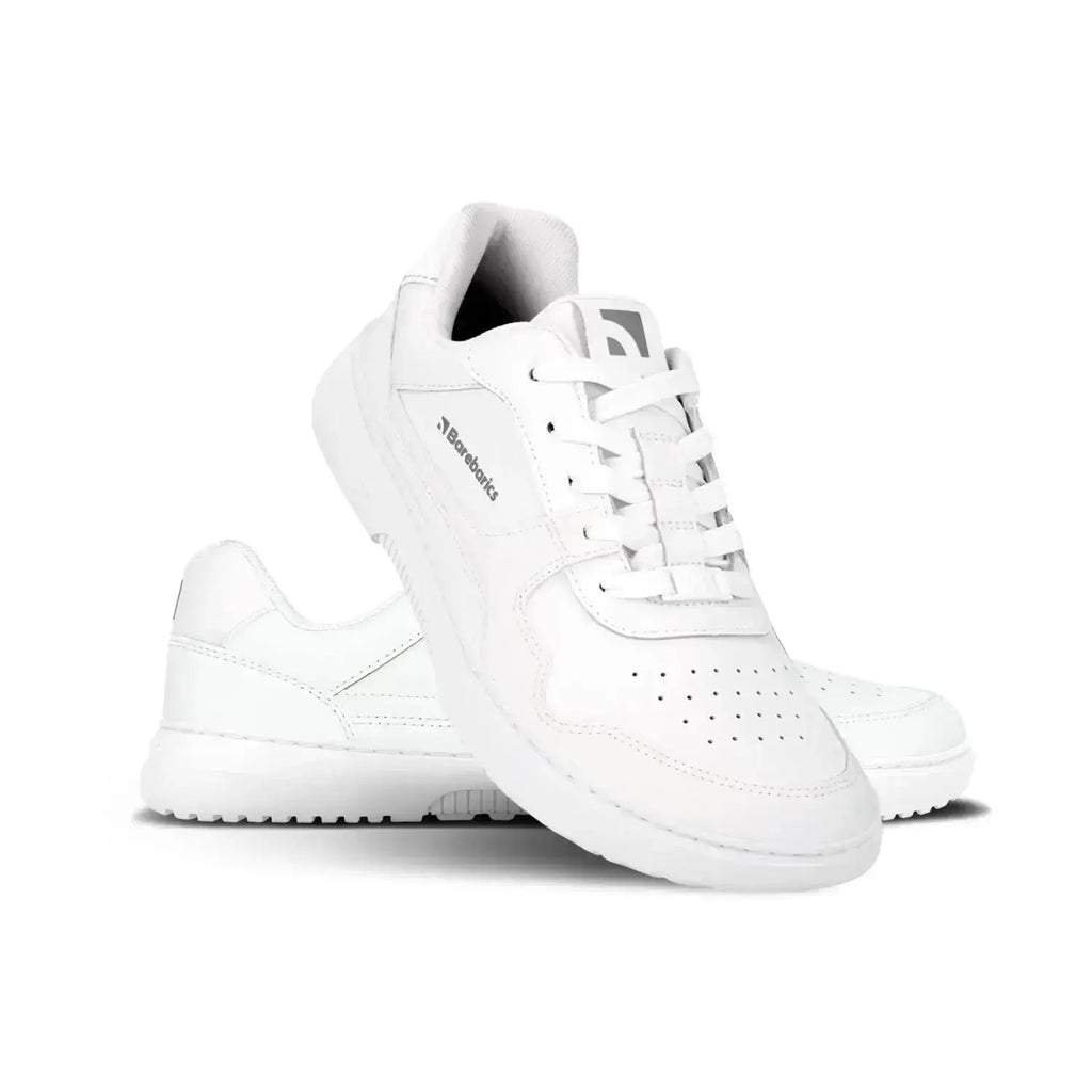 Barebarics - Zing All White Leather - Zapatillas barefoot unisex blancas