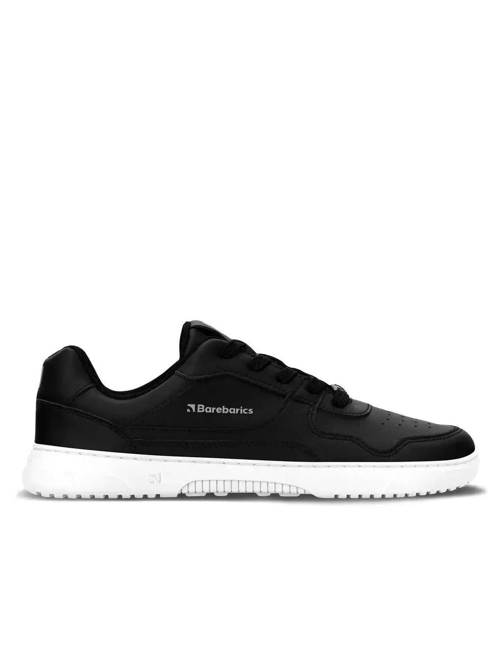 Barebarics - Zing Black & White Leather - Zapatillas barefoot unisex negras