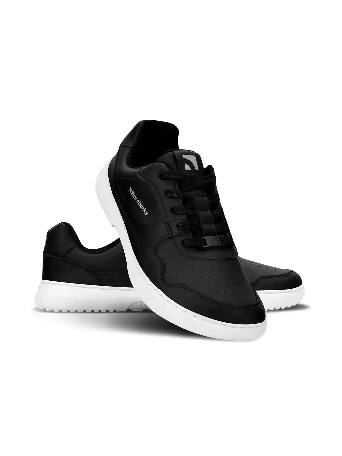 Barebarics - Zing Noir & Blanc Cuir - Chaussures barefoot