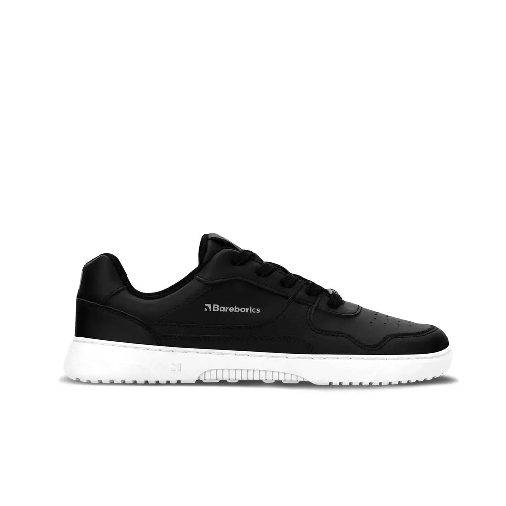 Barebarics - Zing Black & White Leather - Zapatillas barefoot unisex negras
