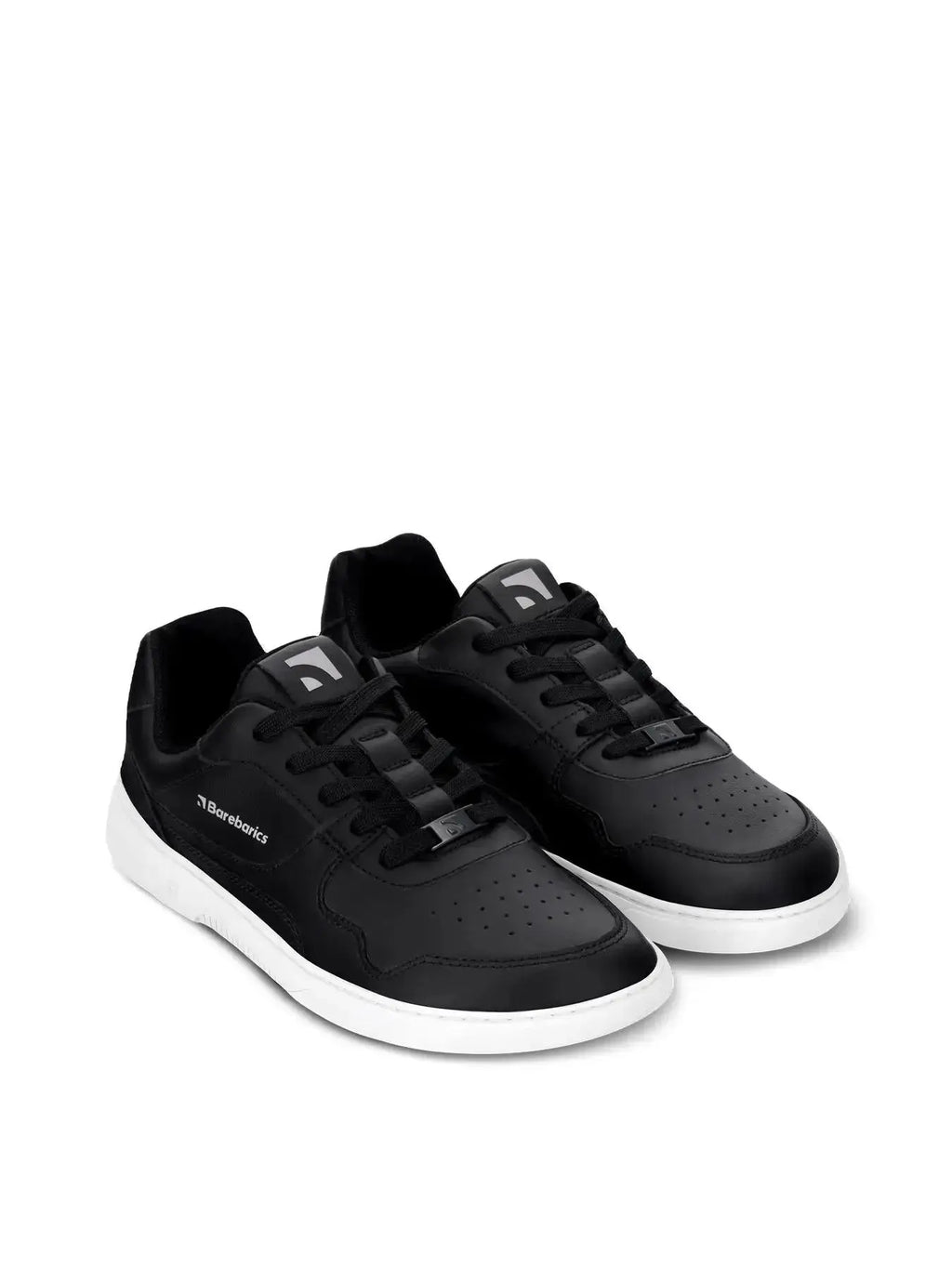 Barebarics - Zing Black & White Leather - Zapatillas barefoot unisex negras
