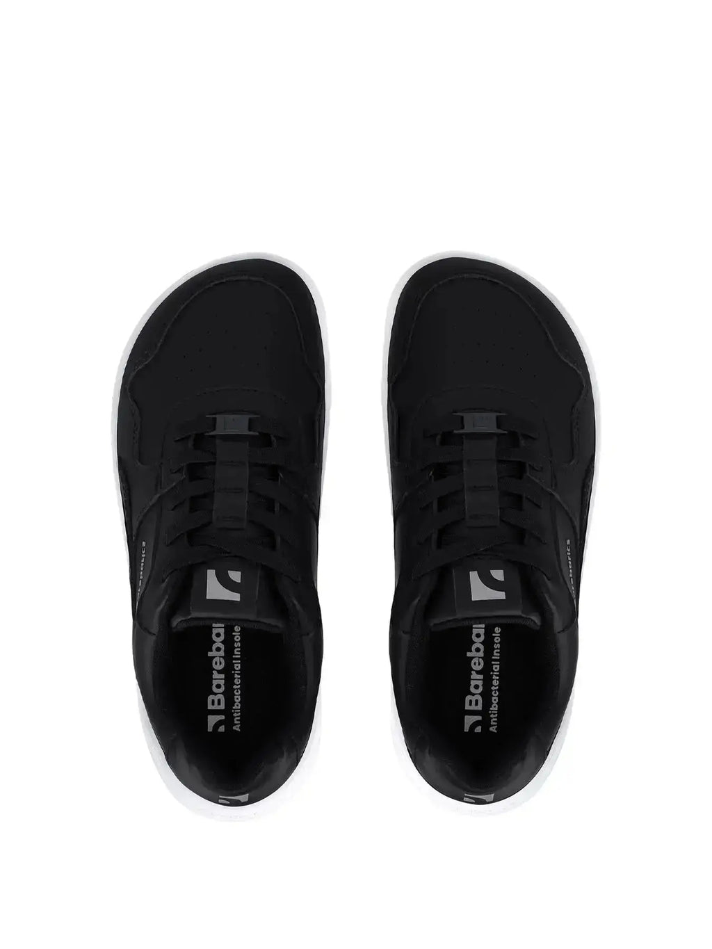 Barebarics - Zing Black & White Leather - Zapatillas barefoot unisex negras