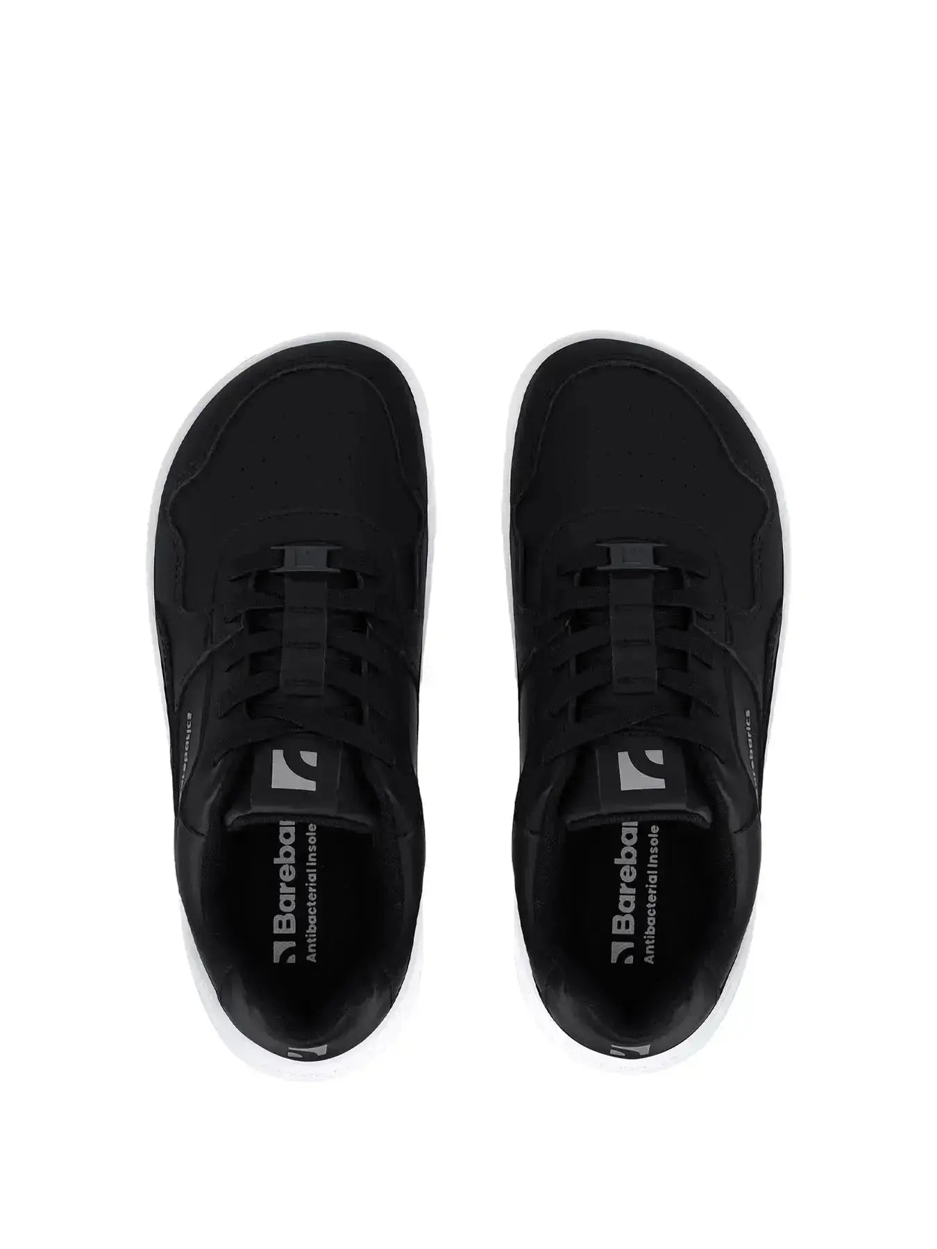 Barebarics - Zing Black & White Leather - Zapatillas barefoot unisex negras