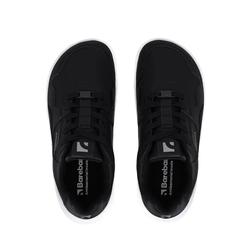 Barebarics - Zing Black & White Leather - Zapatillas barefoot unisex negras