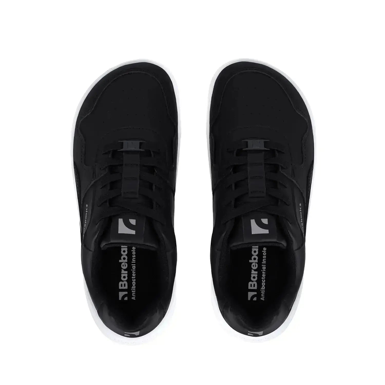 Barebarics - Zing Black & White Leather - Zapatillas barefoot unisex negras