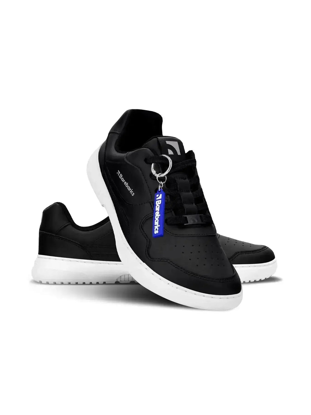 Barebarics - Zing Black & White Leather - Zapatillas barefoot unisex negras