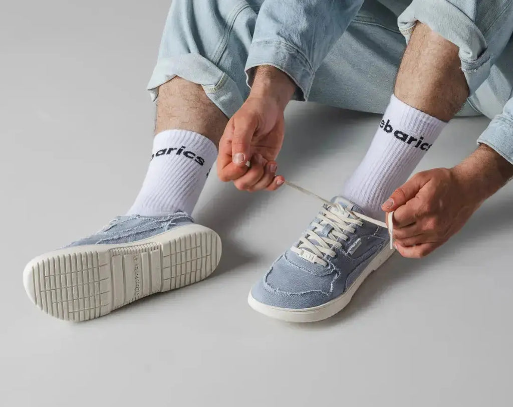 Barebarics - Zing Denim Light Blue - Zapatillas barefoot unisex azules de tela vaquera