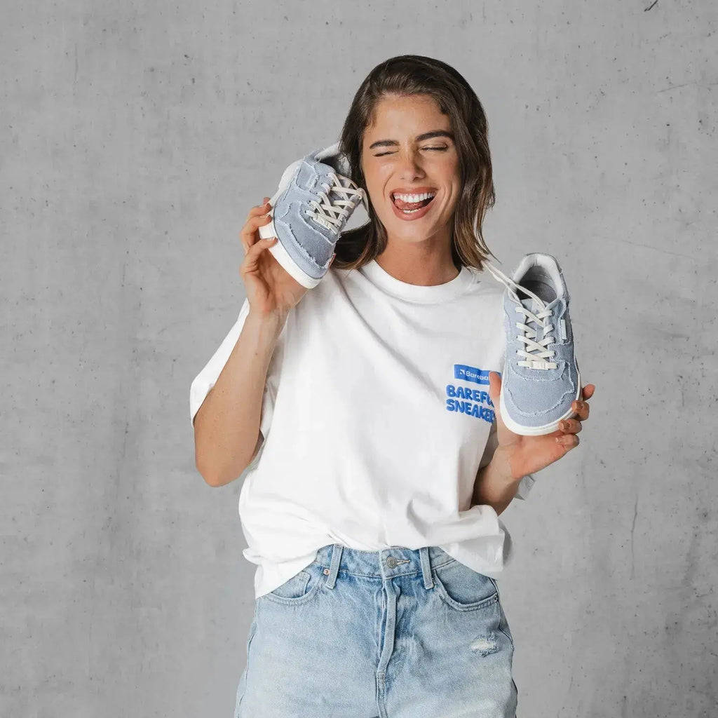 Barebarics - Zing Denim Light Blue - Zapatillas barefoot unisex azules de tela vaquera
