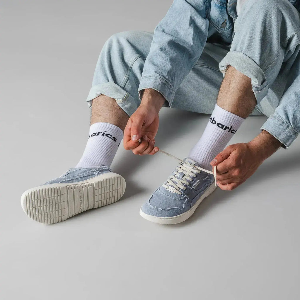 Barebarics - Zing Denim Light Blue - Zapatillas barefoot unisex azules de tela vaquera