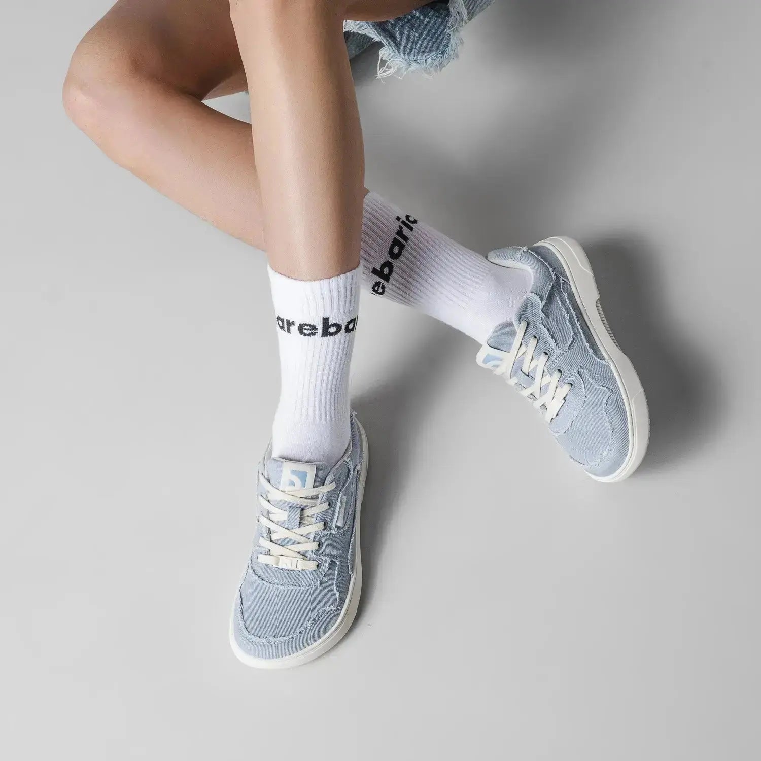 Barebarics - Zing Denim Light Blue - Zapatillas barefoot unisex azules de tela vaquera