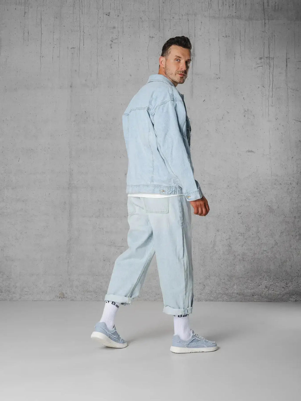Barebarics - Zing Denim Light Blue - Zapatillas barefoot unisex azules de tela vaquera