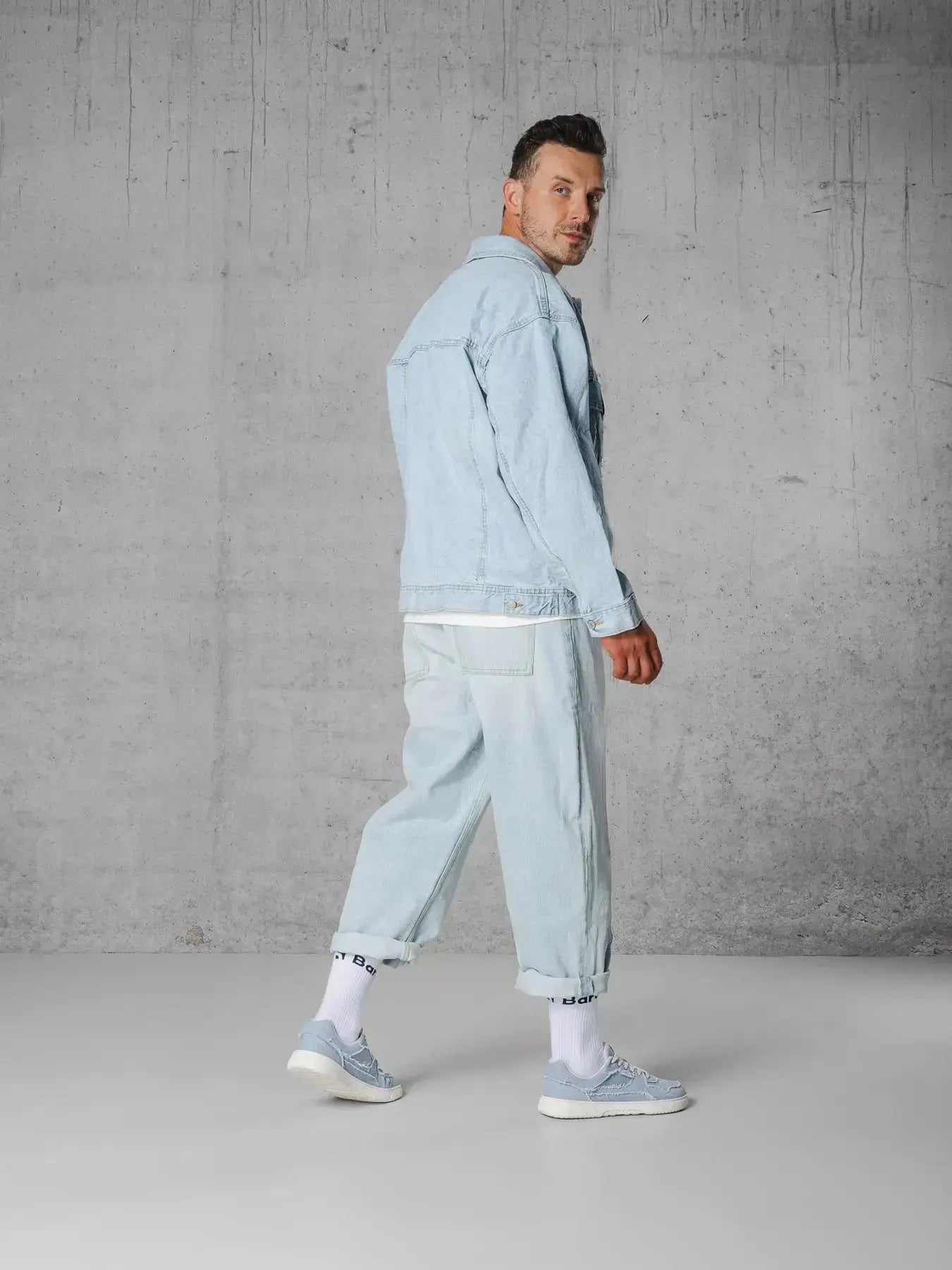 Barebarics - Zing Denim Light Blue - Zapatillas barefoot unisex azules de tela vaquera