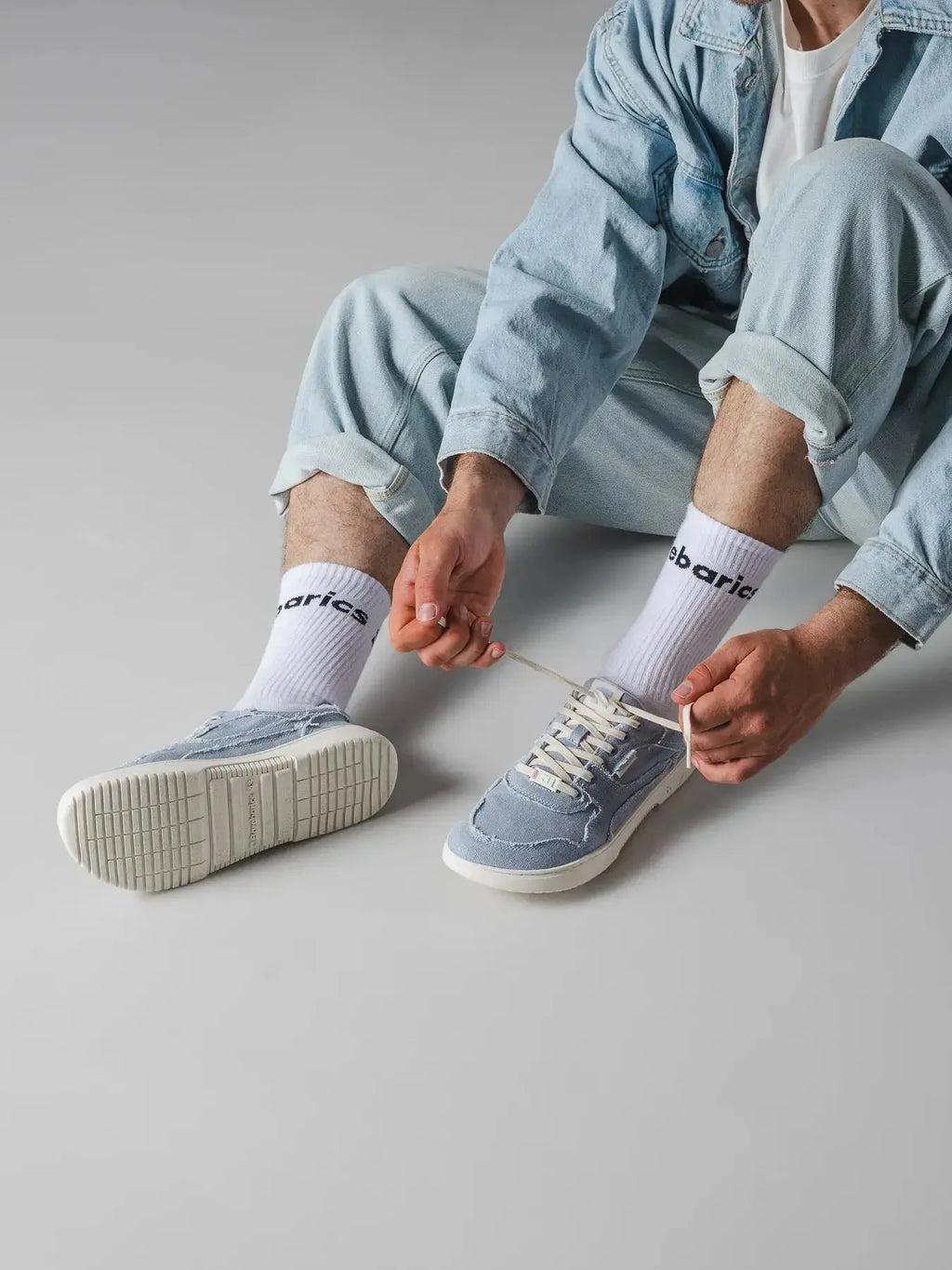 Barebarics - Zing Denim Light Blue - Zapatillas barefoot unisex azules de tela vaquera