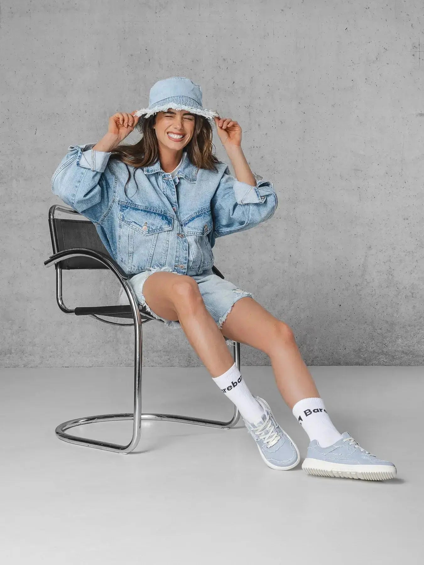 Barebarics - Zing Denim Light Blue - Zapatillas barefoot unisex azules de tela vaquera