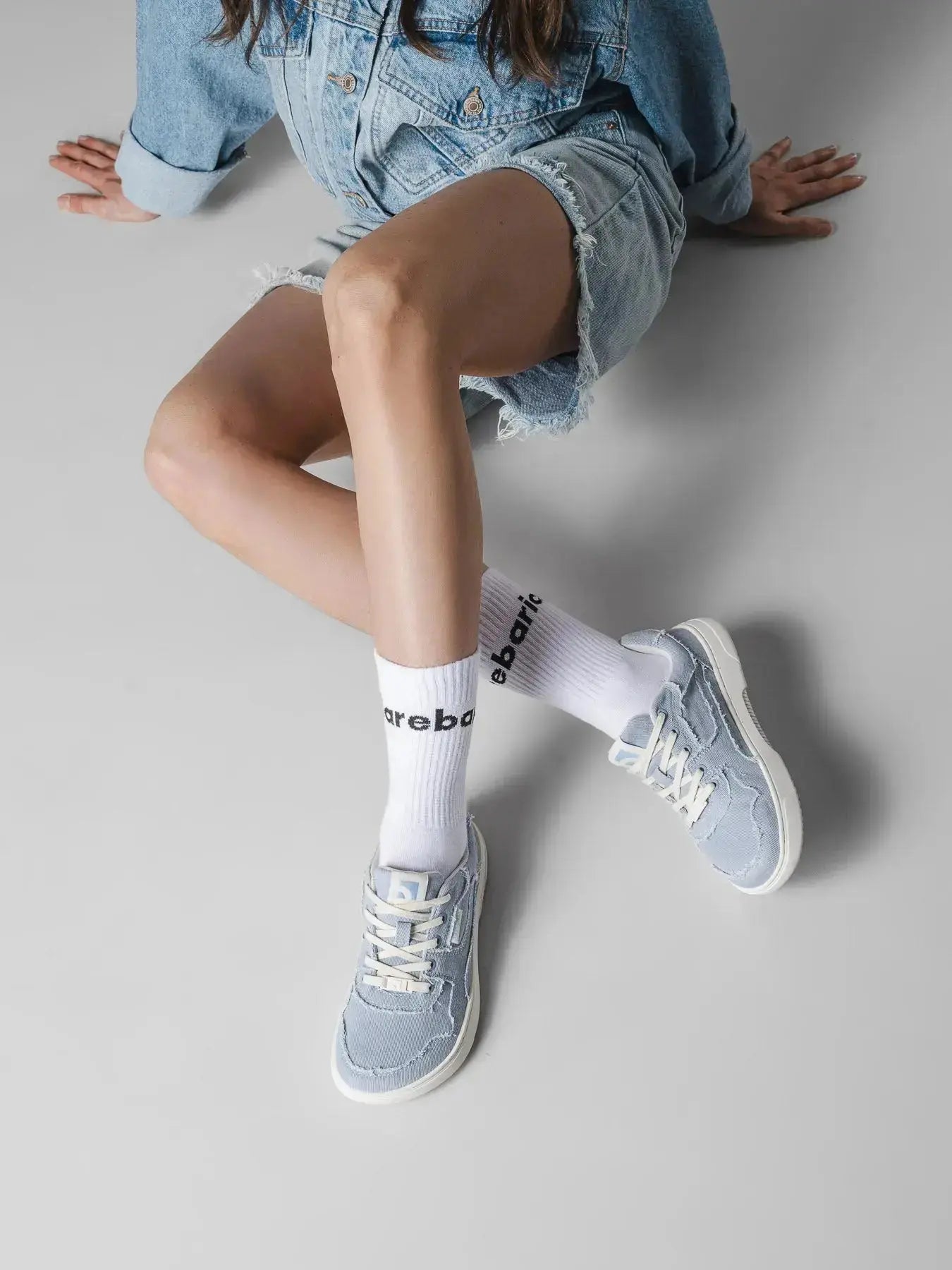 Barebarics - Zing Denim Light Blue - Zapatillas barefoot unisex azules de tela vaquera