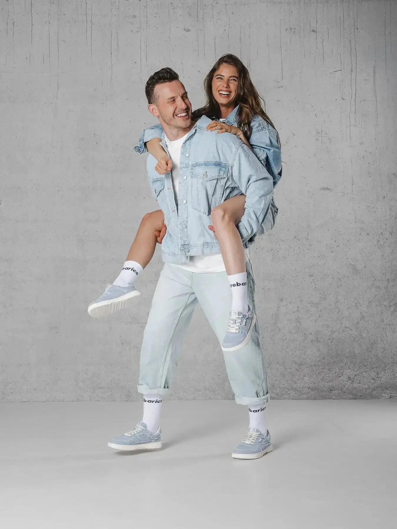 Barebarics - Zing Denim Light Blue - Zapatillas barefoot unisex azules de tela vaquera