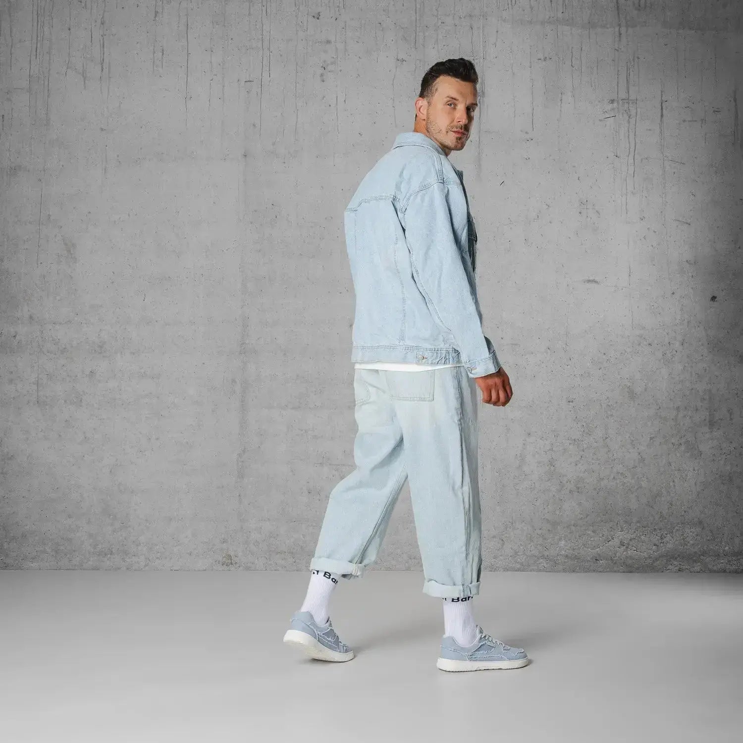Barebarics - Zing Denim Light Blue - Zapatillas barefoot unisex azules de tela vaquera
