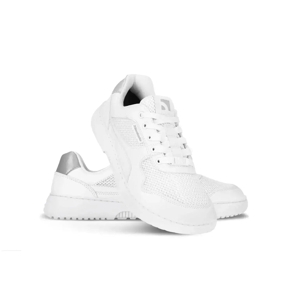 Barebarics - Zing Fresh White & Silver - Zapatillas barefoot frescas unisex blanco y plata